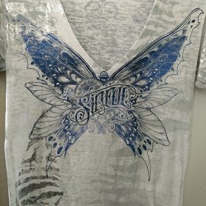 Sinful blue and white shirt